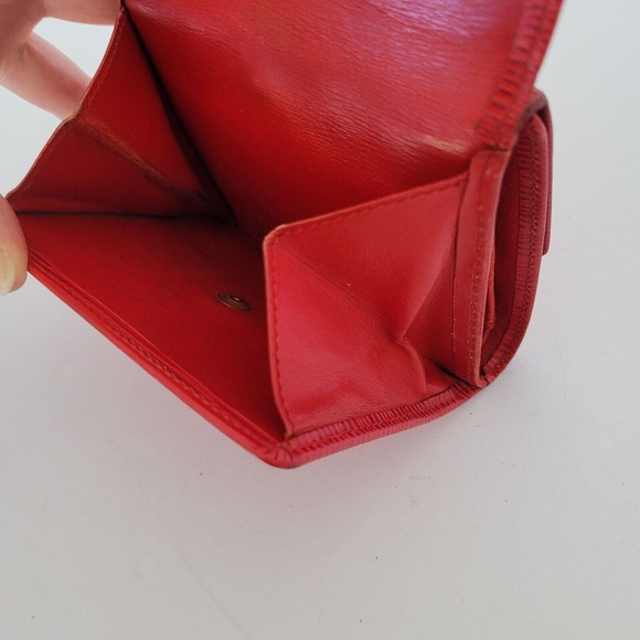 Louis Vuitton Vintage 1995 Epi Leather Wallet Red Medium Trifold Elise Retro - Picture 13 of 15